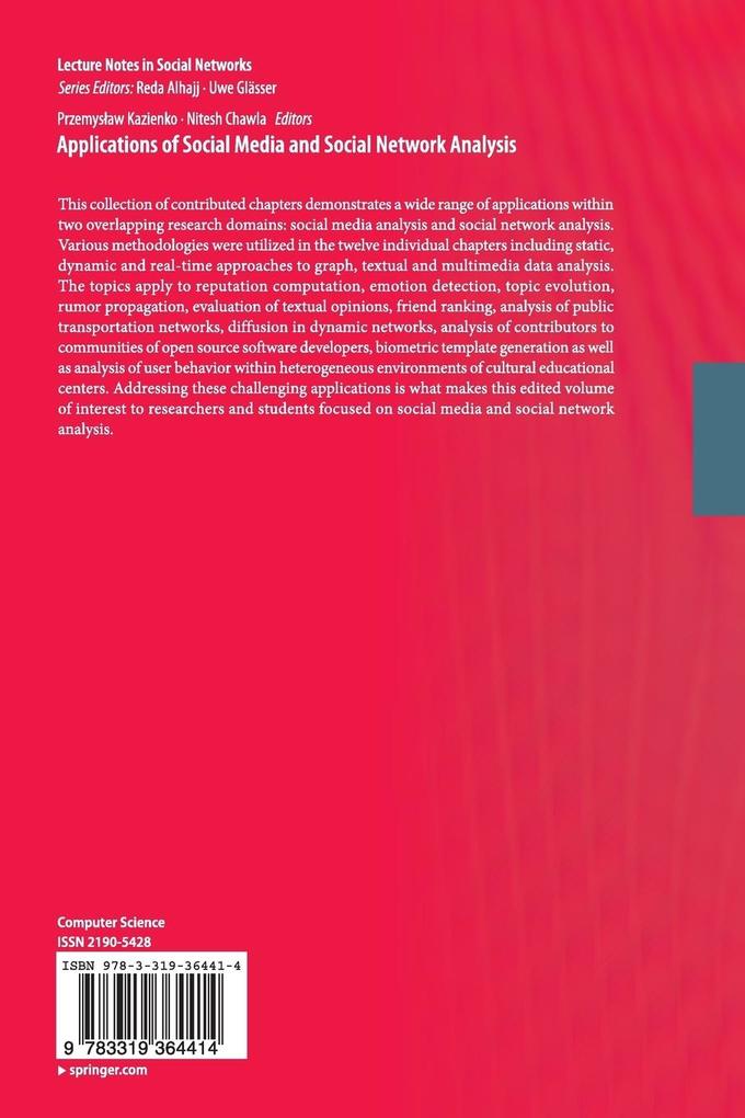 Weitere Ansicht: Applications of Social Media and Social Network Analysis