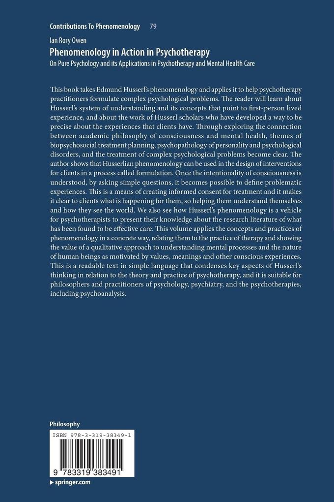 Weitere Ansicht: Phenomenology in Action in Psychotherapy | Ian Rory Owen