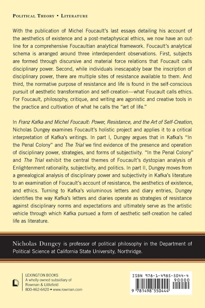 Weitere Ansicht: Franz Kafka and Michel Foucault | Nicholas Dungey