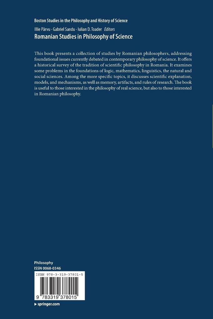 Weitere Ansicht: Romanian Studies in Philosophy of Science
