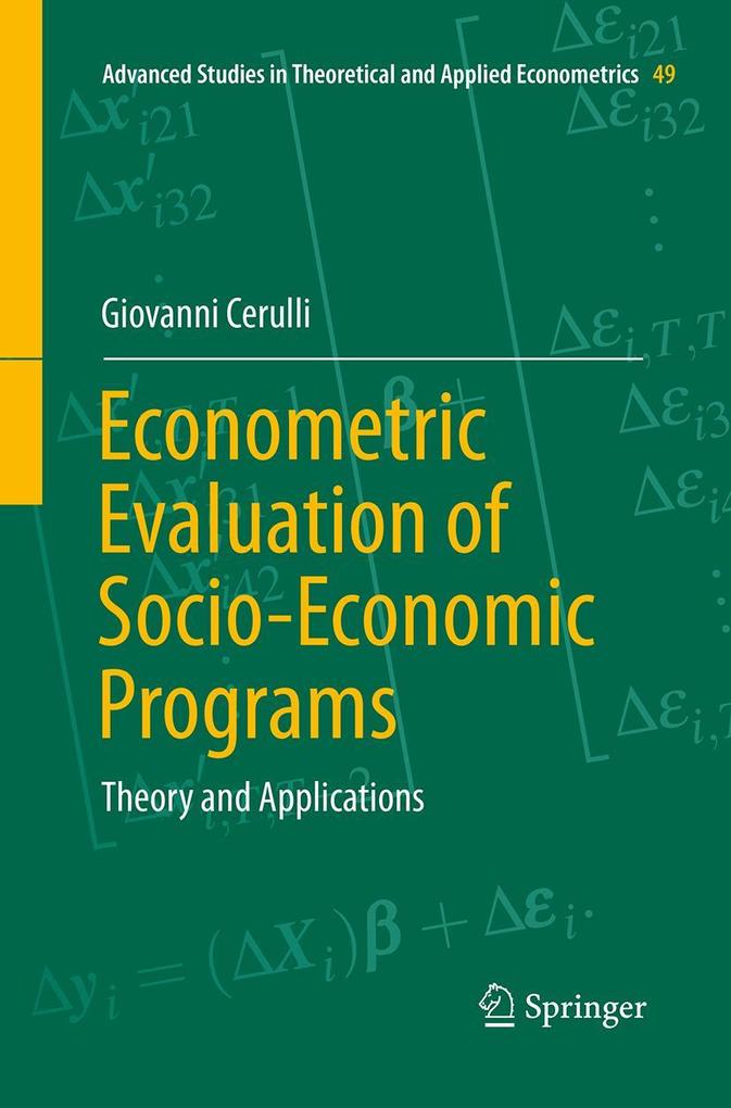 Produktbild: Econometric Evaluation of Socio-Economic Programs | Giovanni Cerulli