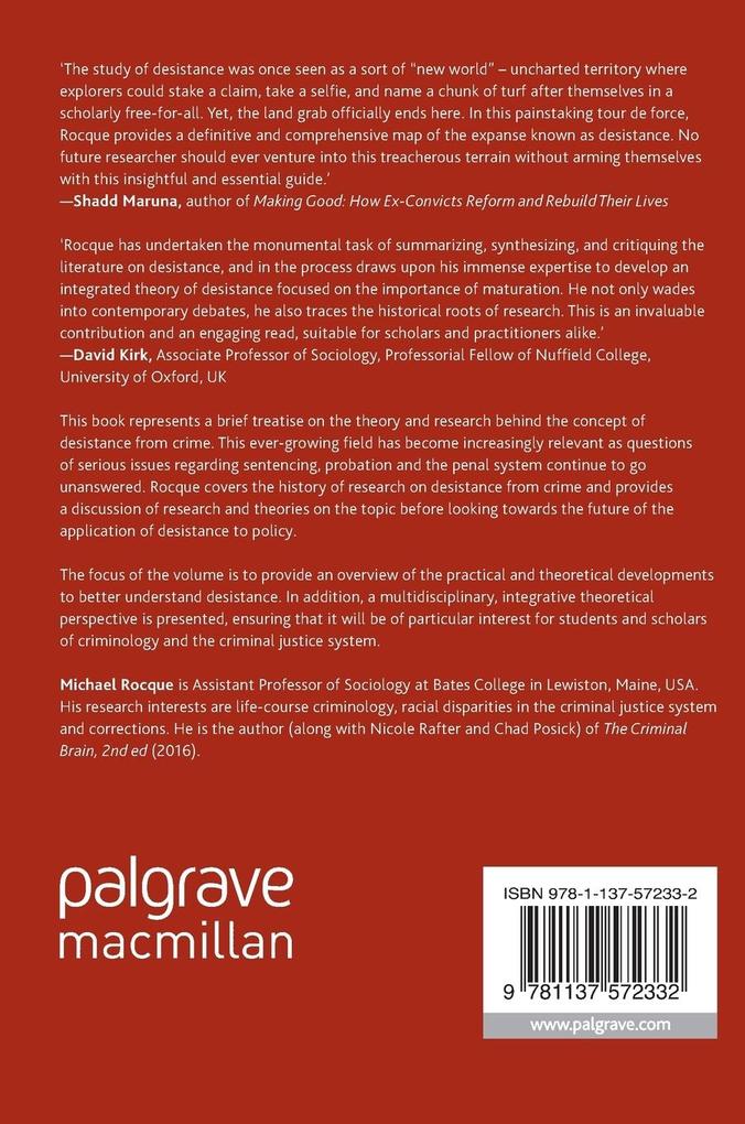 Weitere Ansicht: Desistance from Crime | Michael Rocque