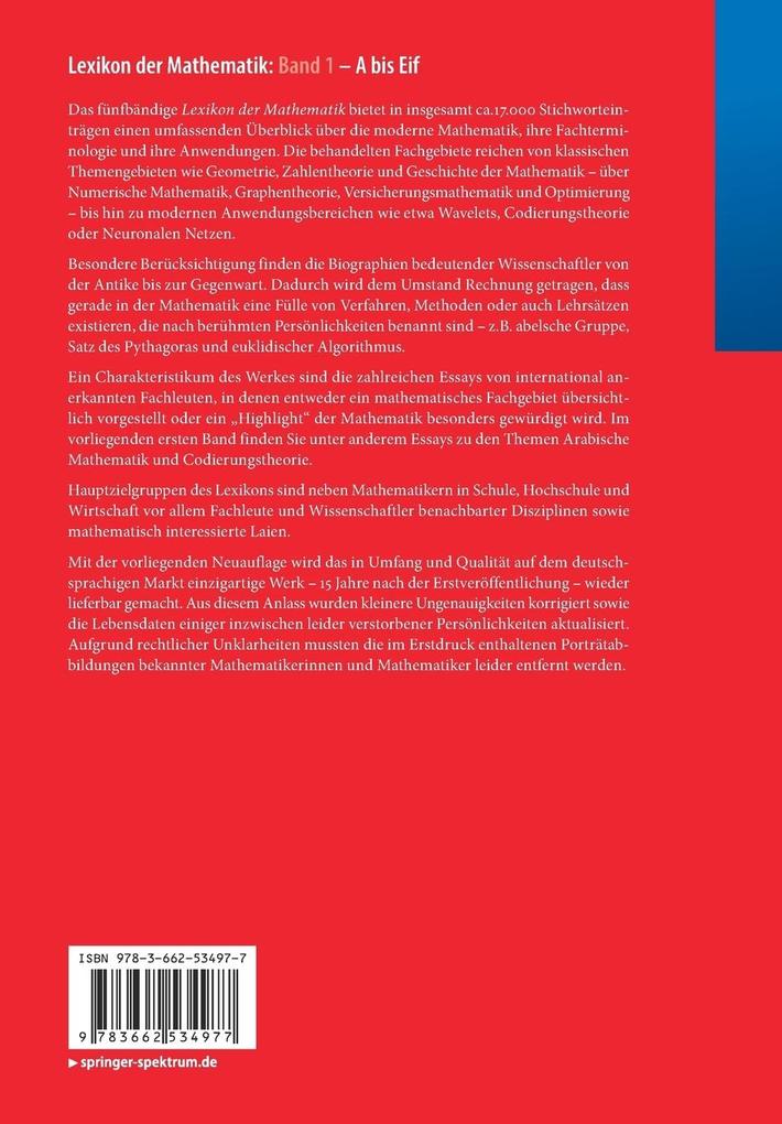 Weitere Ansicht: Lexikon der Mathematik: Band 1