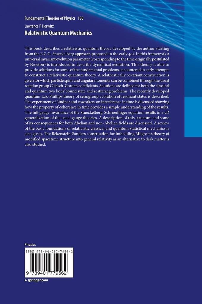 Weitere Ansicht: Relativistic Quantum Mechanics | Lawrence P. Horwitz