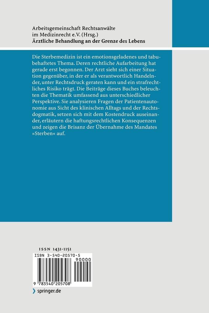 Weitere Ansicht: Ärztliche Behandlung an der Grenze des Lebens