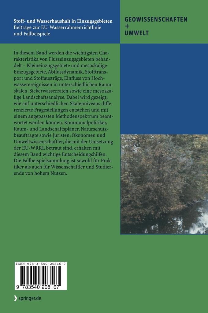 Weitere Ansicht: Stoff- und Wasserhaushalt in Einzugsgebieten