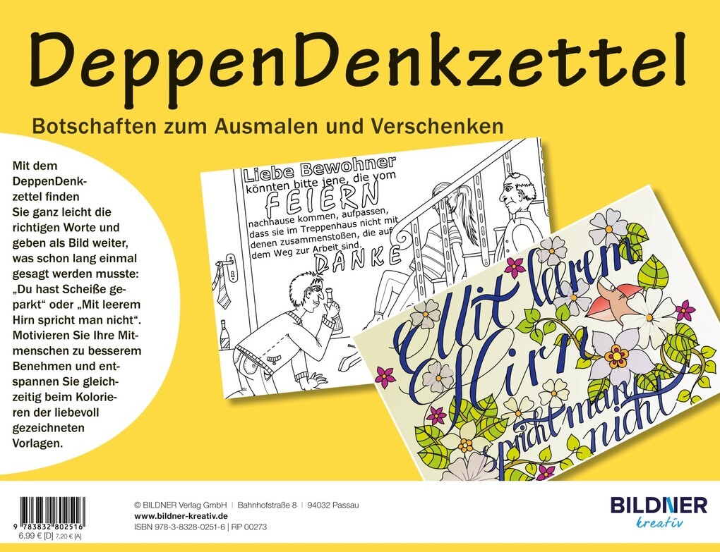 Weitere Ansicht: Malbuch für Erwachsene: DeppenDenkzettel