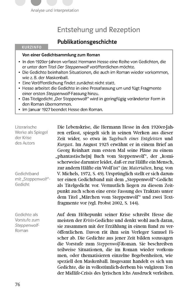 Weitere Ansicht: Klett Lektürehilfen Hermann Hesse "Der Steppenwolf"