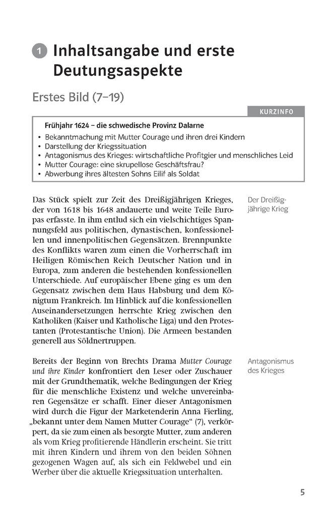 Weitere Ansicht: Klett Lektürehilfen Bertolt Brecht "Mutter Courage und ihre Kinder"