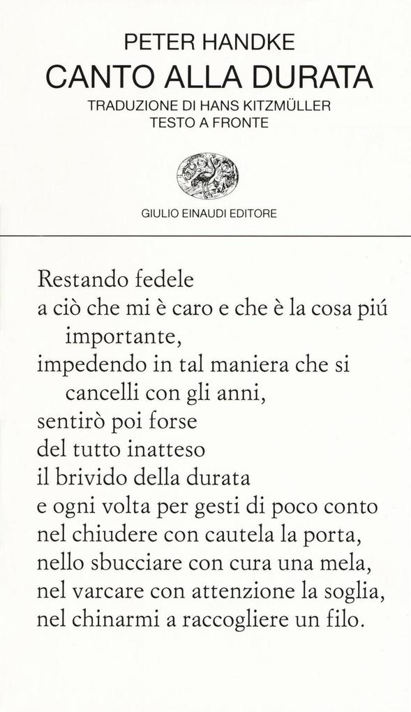 Produktbild: Canto alla durata. Testo tedesco a fronte | Peter Handke