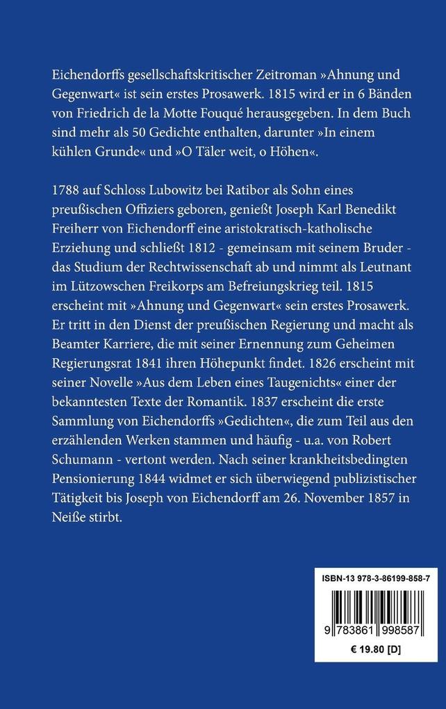 Weitere Ansicht: Ahnung und Gegenwart | Joseph Von Eichendorff