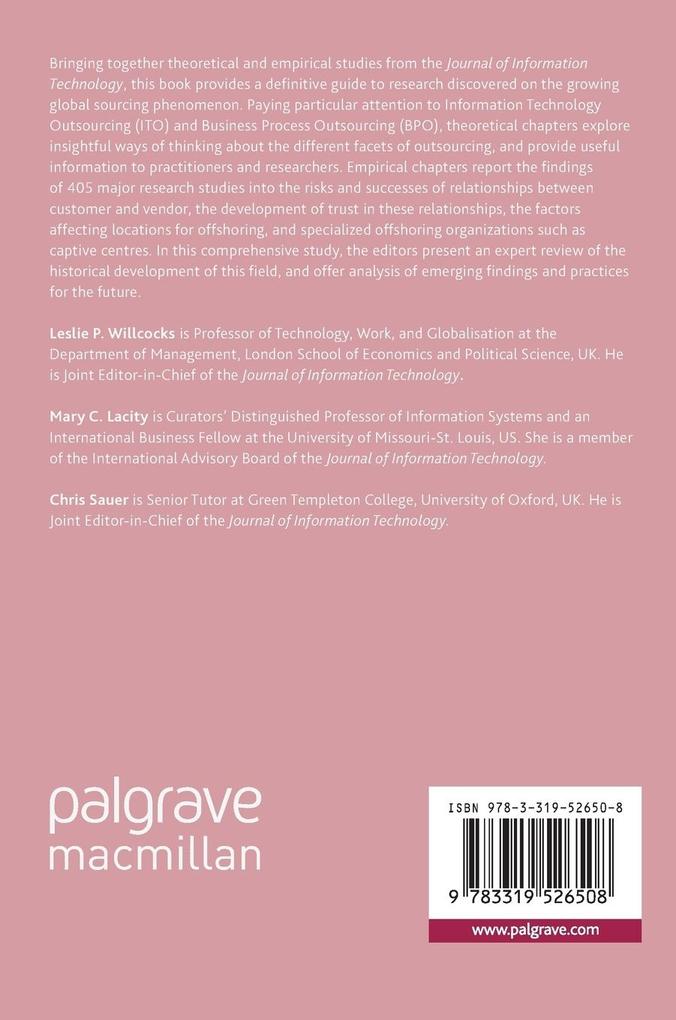 Weitere Ansicht: Outsourcing and Offshoring Business Services