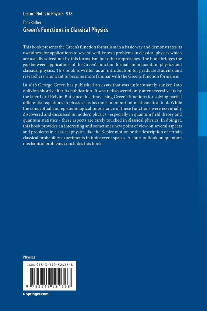 Weitere Ansicht: Green's Functions in Classical Physics | Tom Rother