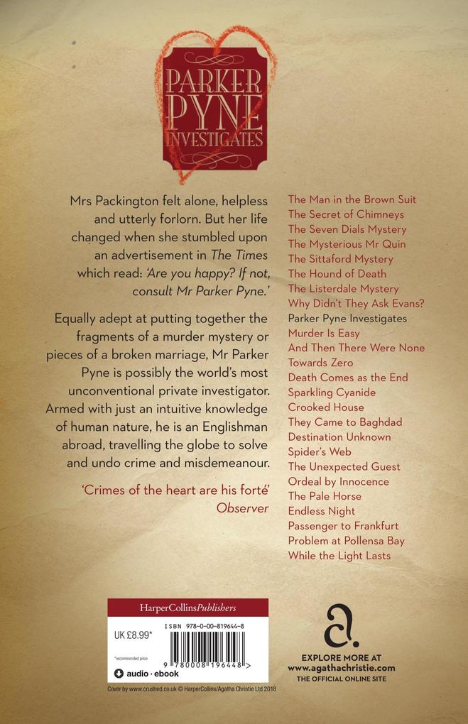 Weitere Ansicht: Parker Pyne Investigates | Agatha Christie