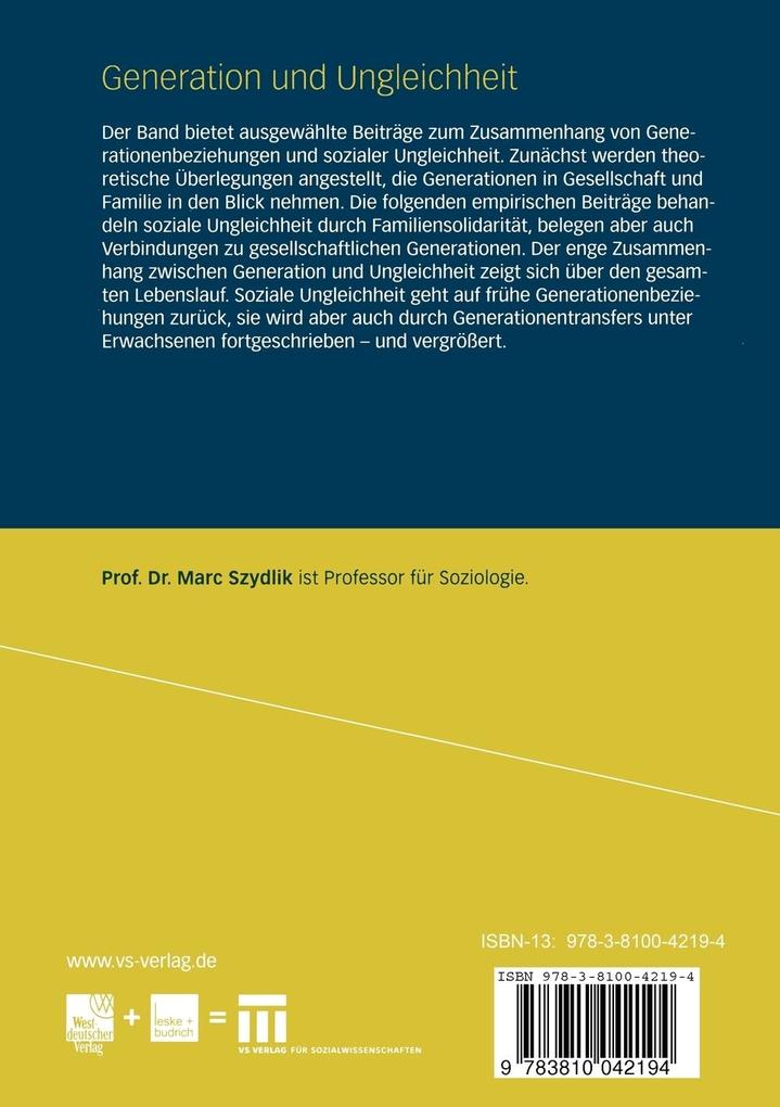 Weitere Ansicht: Generation und Ungleichheit