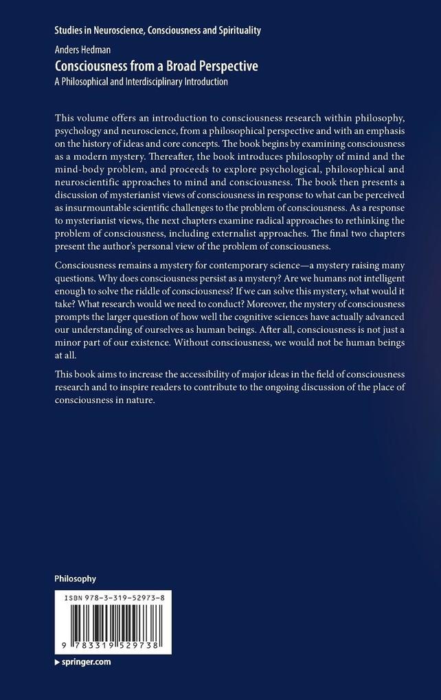 Weitere Ansicht: Consciousness from a Broad Perspective | Anders Hedman