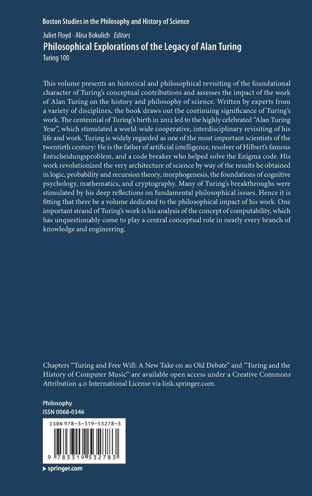 Weitere Ansicht: Philosophical Explorations of the Legacy of Alan Turing