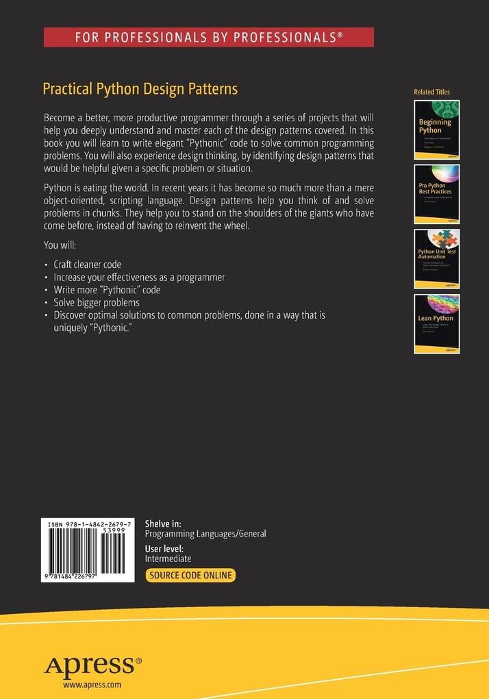 Weitere Ansicht: Practical Python Design Patterns | Wessel Badenhorst