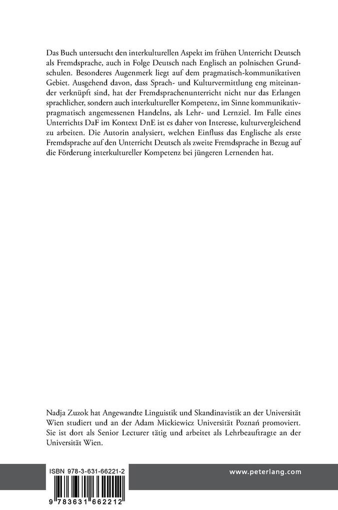 Weitere Ansicht: Interkulturelle Kommunikation im Fremdsprachenunterricht Deutsch nach Englisch | Nadja Zuzok