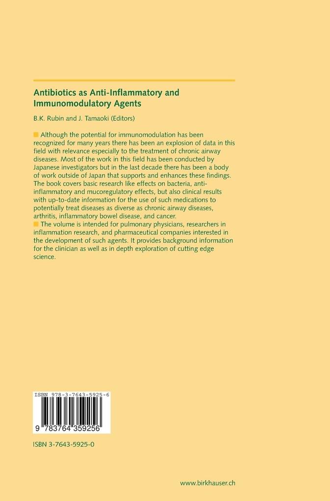 Weitere Ansicht: Antibiotics as Anti-Inflammatory and Immunomodulatory Agents