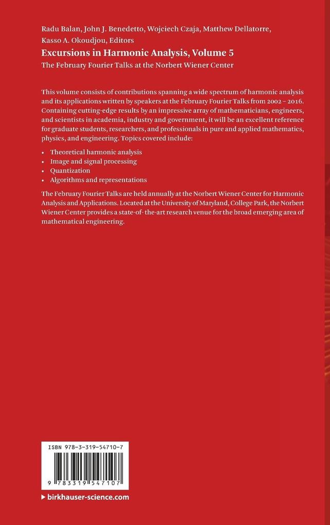 Weitere Ansicht: Excursions in Harmonic Analysis, Volume 5