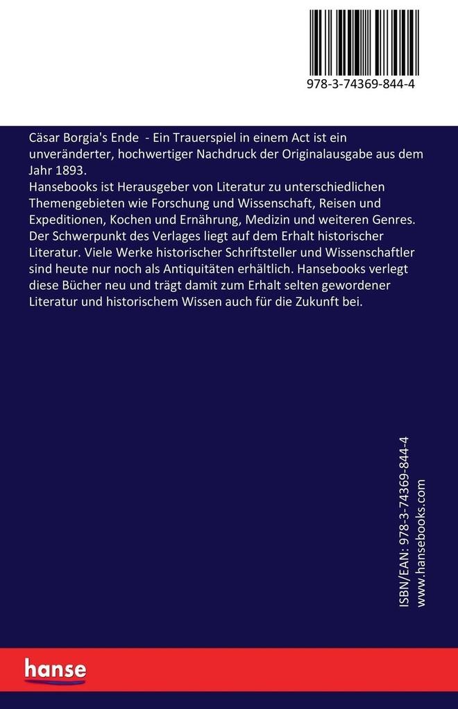 Weitere Ansicht: Cäsar Borgia's Ende | Rudolph Lothar