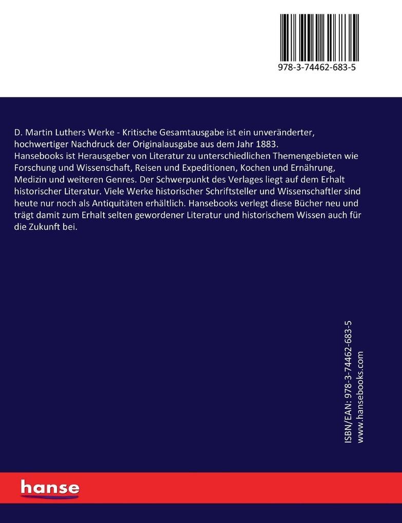 Weitere Ansicht: D. Martin Luthers Werke | Martin Luther