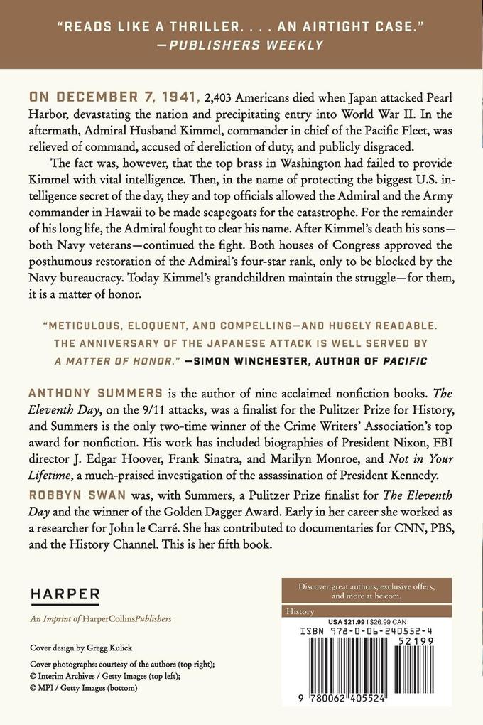 Weitere Ansicht: Matter of Honor, A | Anthony Summers