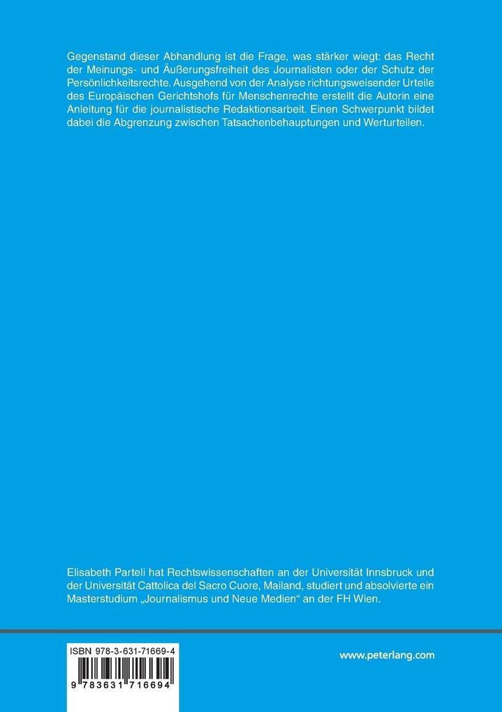 Weitere Ansicht: Pressefreiheit und Persönlichkeitsschutz | Elisabeth Parteli