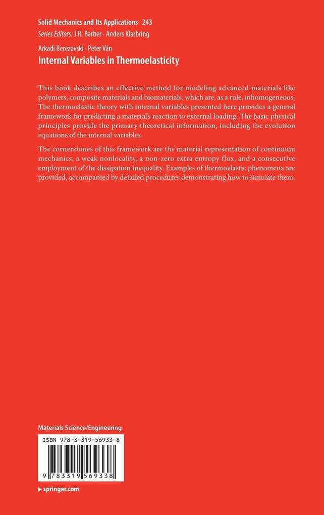 Weitere Ansicht: Internal Variables in Thermoelasticity | Arkadi Berezovski, Peter Ván