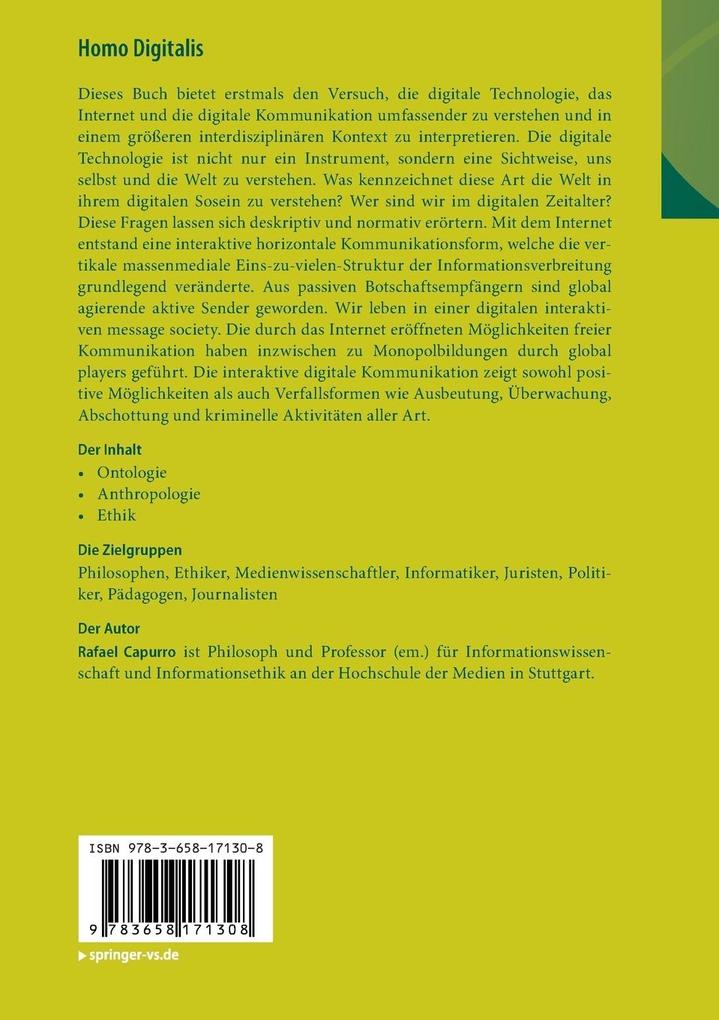 Weitere Ansicht: Homo Digitalis | Rafael Capurro