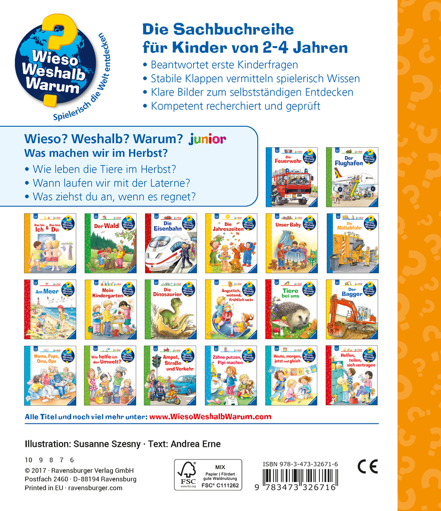 Weitere Ansicht: Wieso? Weshalb? Warum? junior, Band 61: Was machen wir im Herbst? | Andrea Erne