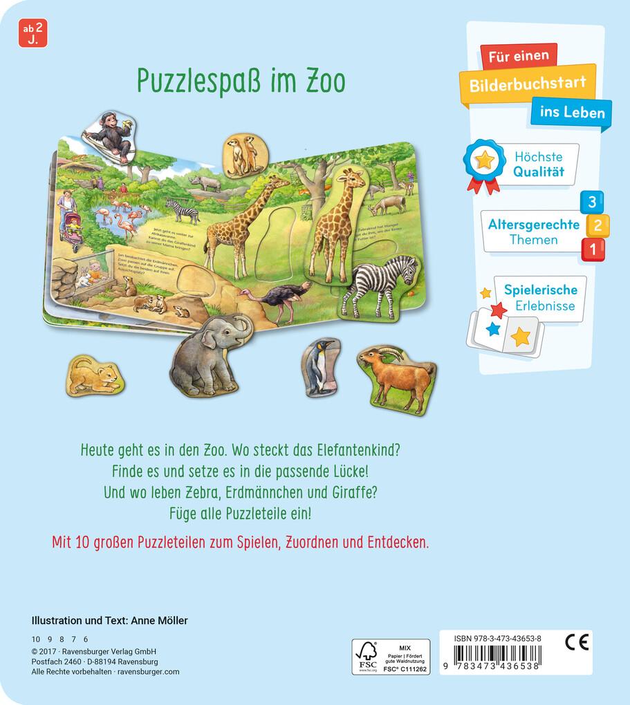 Weitere Ansicht: Mein großes Puzzle-Spielbuch Zoo | Anne Möller
