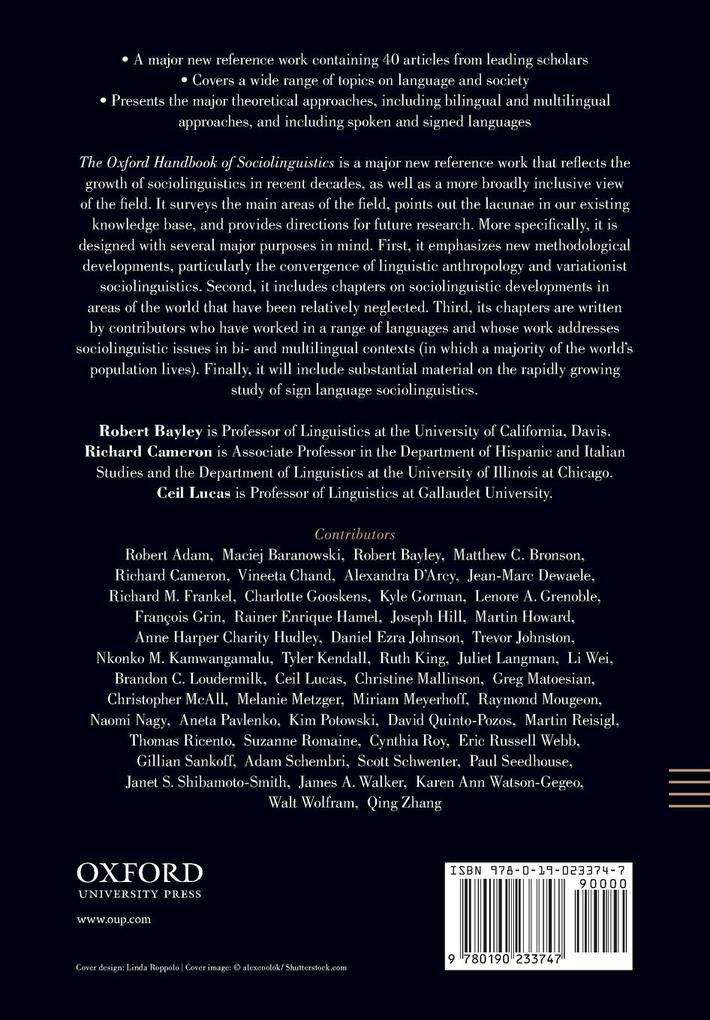 Weitere Ansicht: The Oxford Handbook of Sociolinguistics