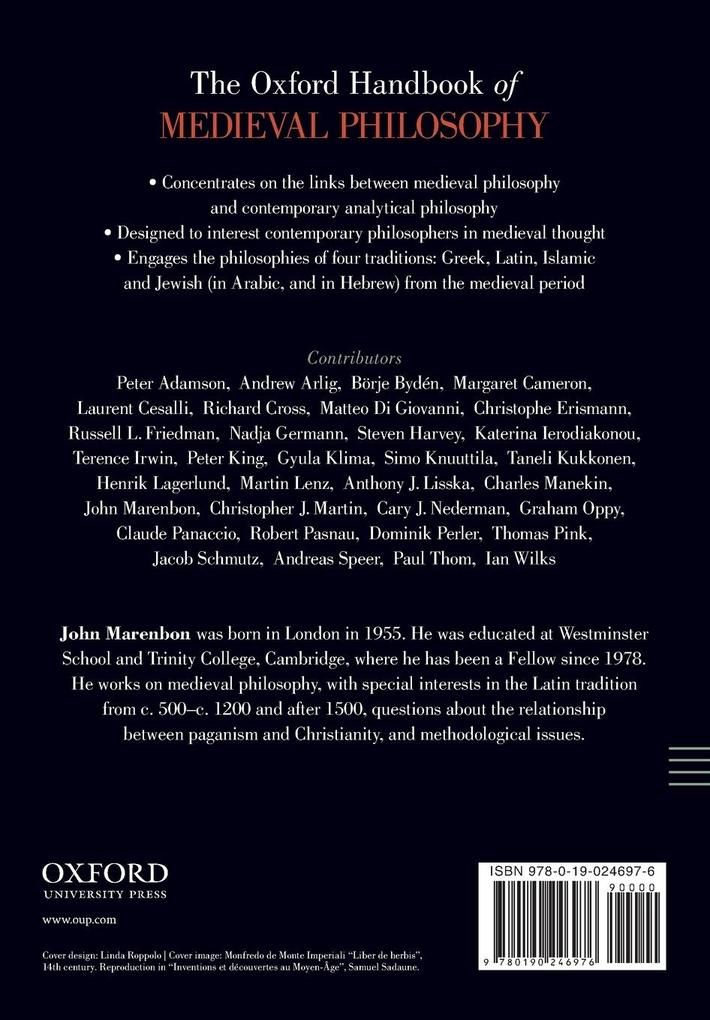 Weitere Ansicht: The Oxford Handbook of Medieval Philosophy