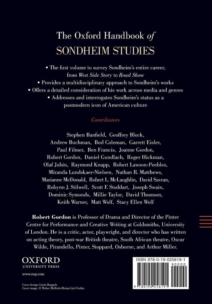 Weitere Ansicht: The Oxford Handbook of Sondheim Studies