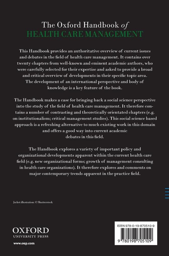 Weitere Ansicht: The Oxford Handbook of Health Care Management