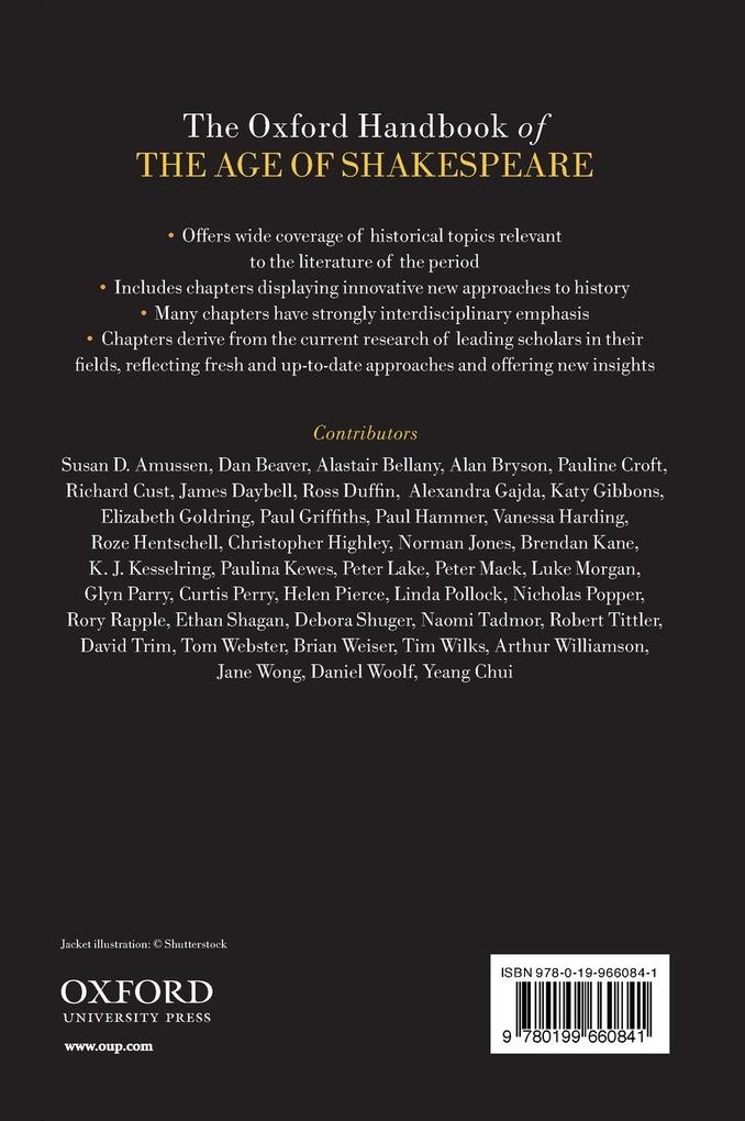 Weitere Ansicht: The Oxford Handbook of the Age of Shakespeare