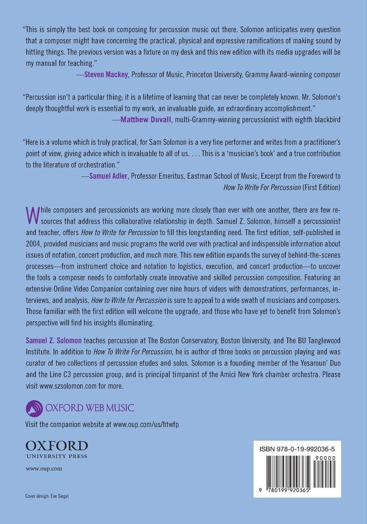 Weitere Ansicht: HOW TO WRITE PERCUSSION 2E P | Samuel Z Solomon