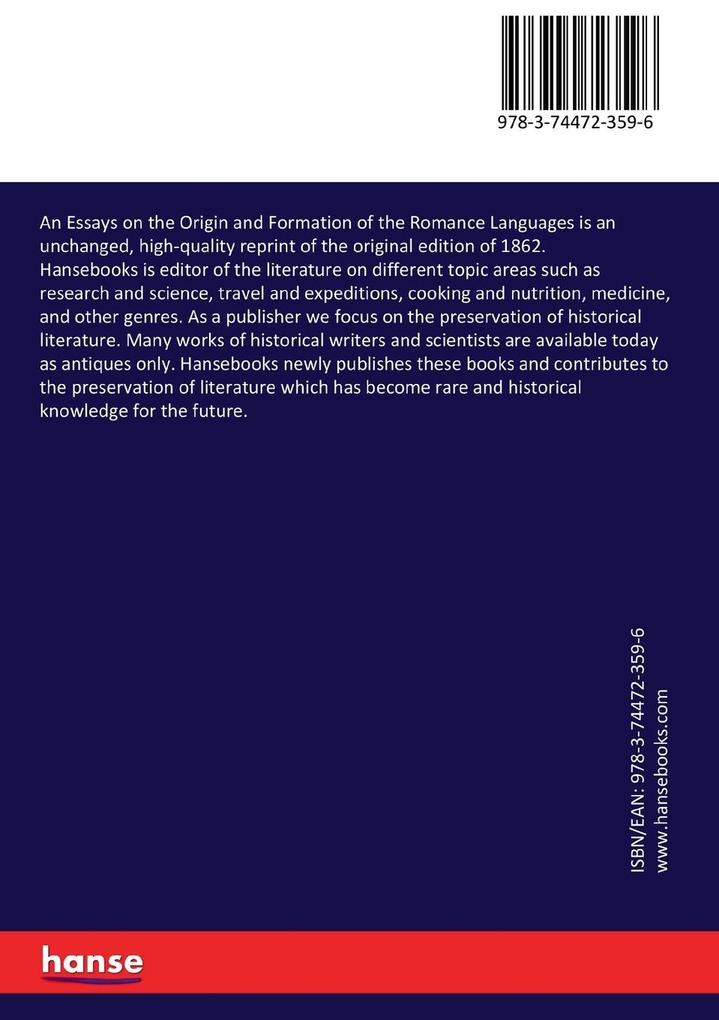 Weitere Ansicht: An Essays on the Origin and Formation of the Romance Languages | George Cornewall Lewis