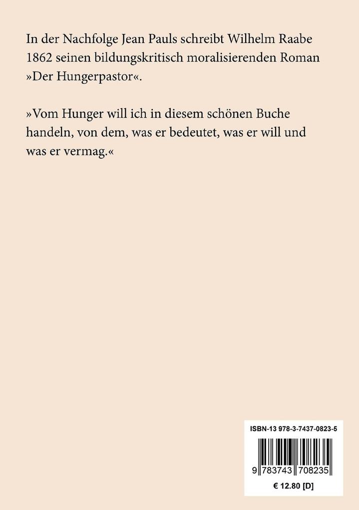 Weitere Ansicht: Der Hungerpastor | Wilhelm Raabe