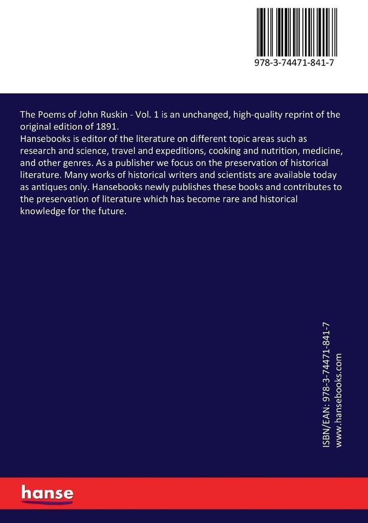 Weitere Ansicht: The Poems of John Ruskin | John Ruskin