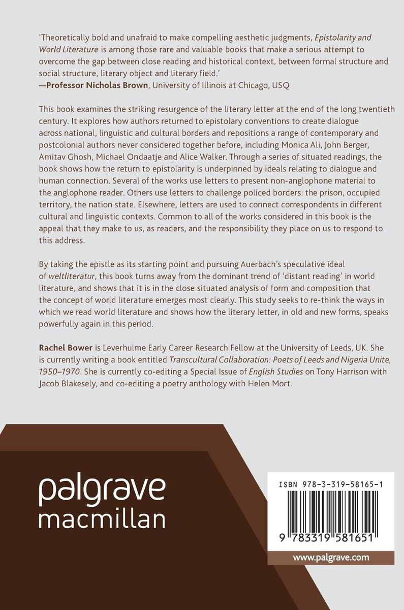 Weitere Ansicht: Epistolarity and World Literature, 1980-2010 | Rachel Bower