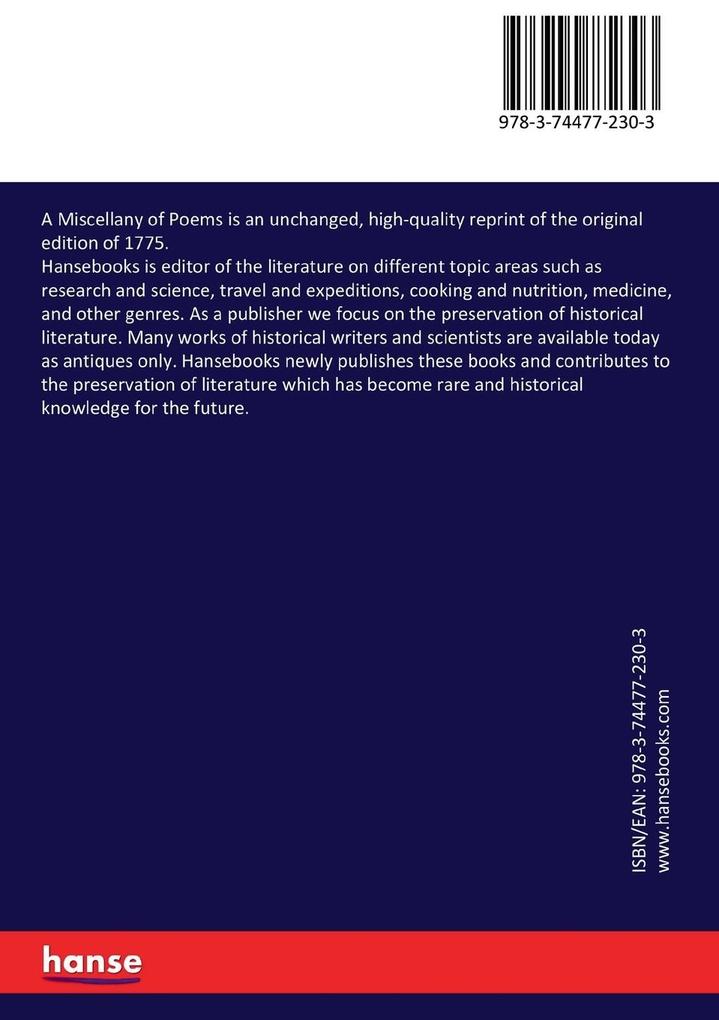 Weitere Ansicht: A Miscellany of Poems | Joseph Wise