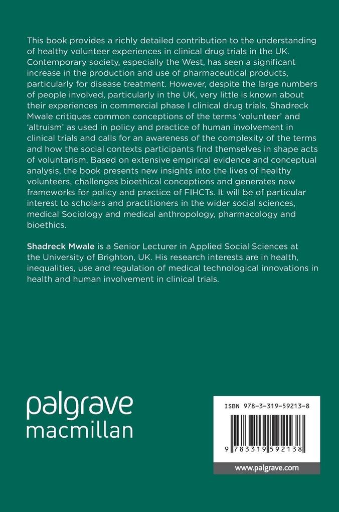 Weitere Ansicht: Healthy Volunteers in Commercial Clinical Drug Trials | Shadreck Mwale