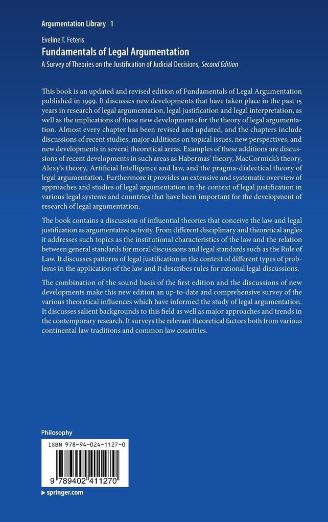 Weitere Ansicht: Fundamentals of Legal Argumentation | Eveline T. Feteris