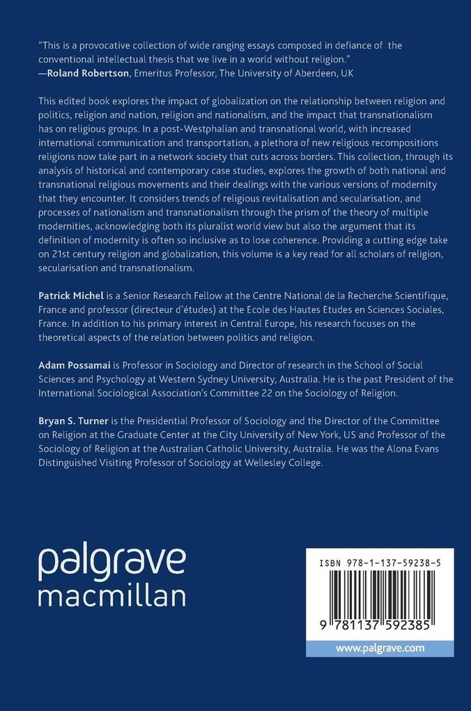 Weitere Ansicht: Religions, Nations, and Transnationalism in Multiple Modernities