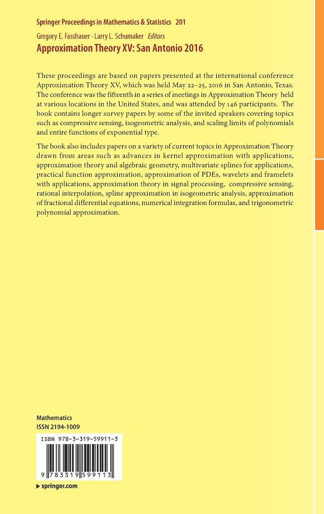 Weitere Ansicht: Approximation Theory XV: San Antonio 2016