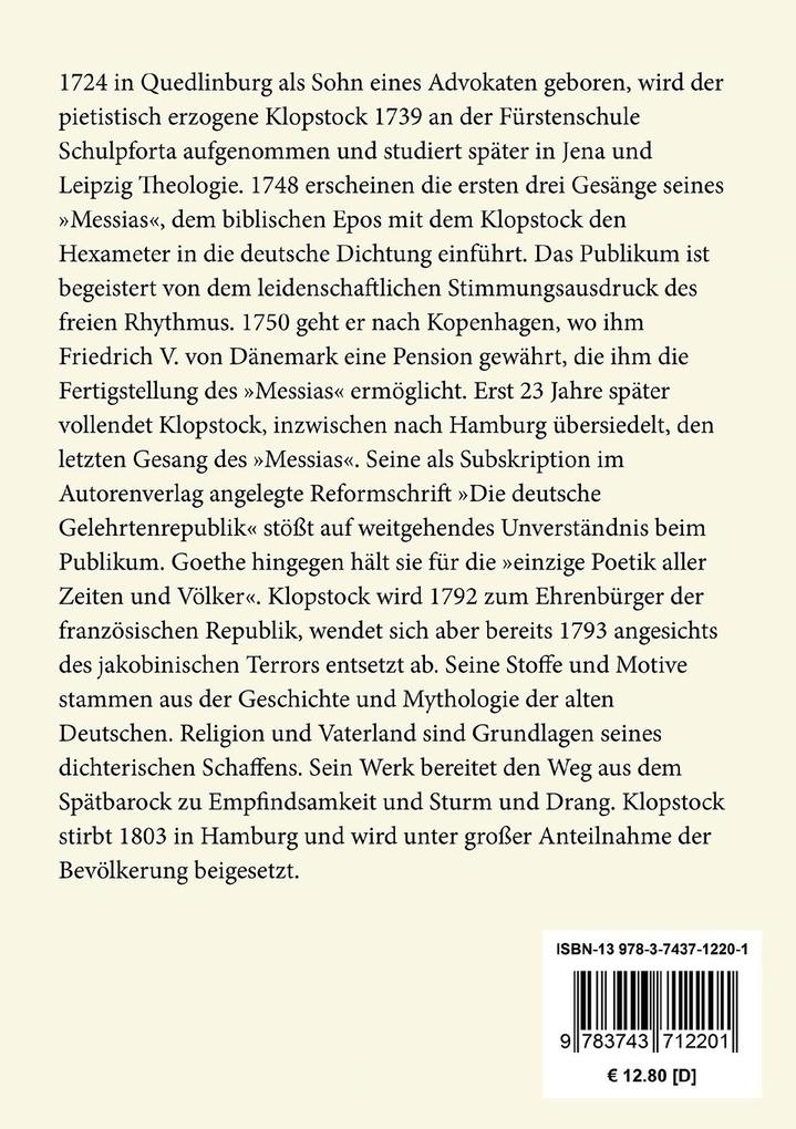 Weitere Ansicht: Oden | Friedrich Gottlieb Klopstock