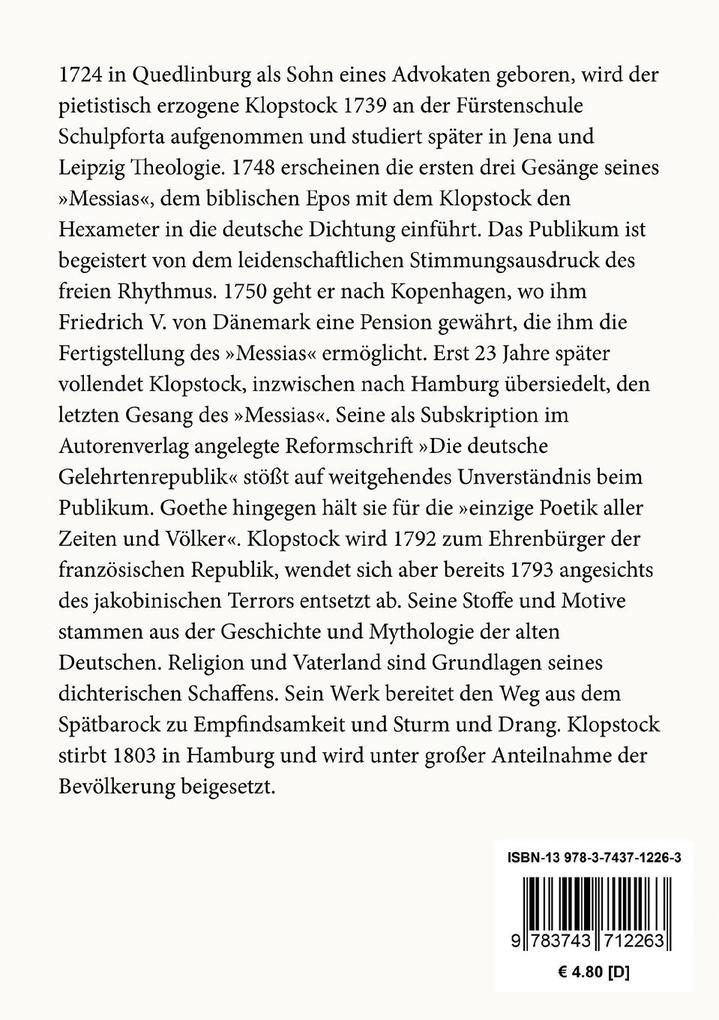 Weitere Ansicht: Aufsätze und Abhandlungen | Friedrich Gottlieb Klopstock